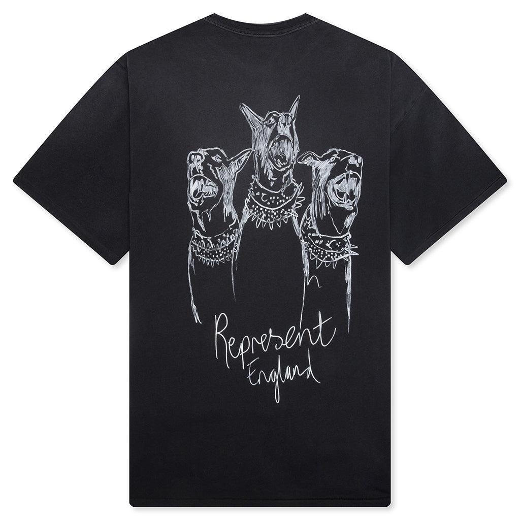 Hand Drawn Thoroughbred Dogs T-Shirt - Aged Black Male Product Image