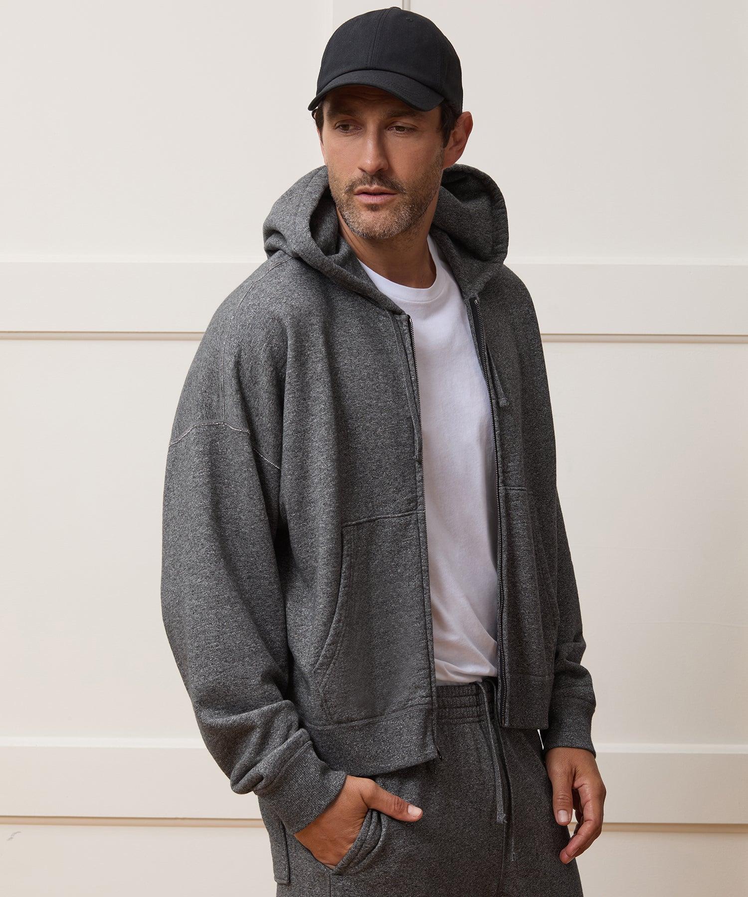 Relaxed Portuguese Terry Full-Zip Hoodie Product Image