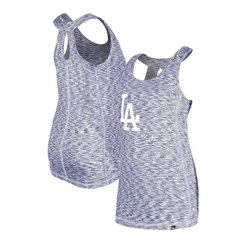 Women's New Era Royal Los Angeles Dodgers Space Dye Keyhole Back Tank Top,  Product Image