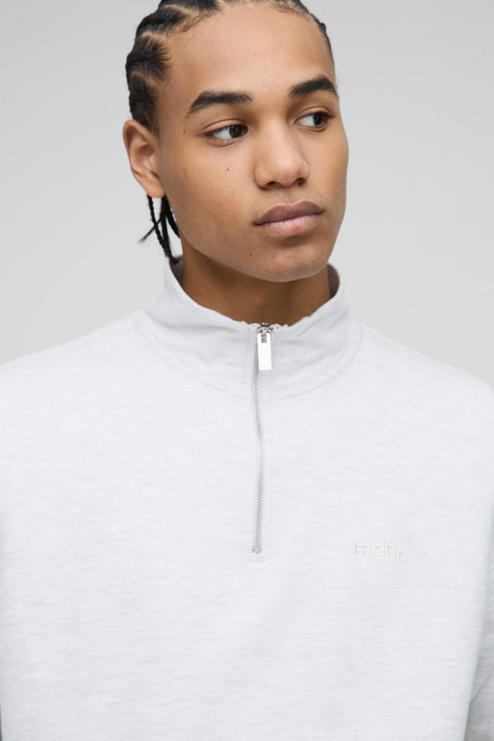 260GSM Loopback Basic MAN. Regular Funnel Neck Sweatshirt | boohooMAN USA Product Image