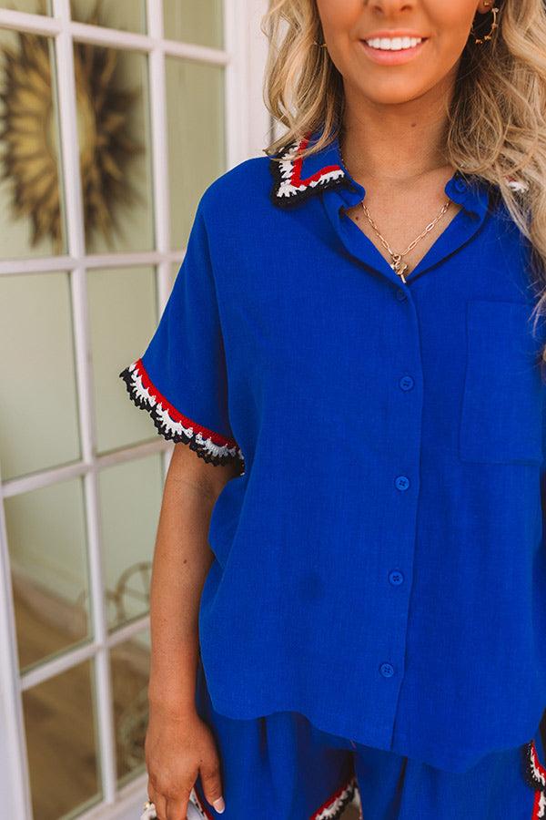 Picnic Plans Linen-Blend Button Up Top Product Image