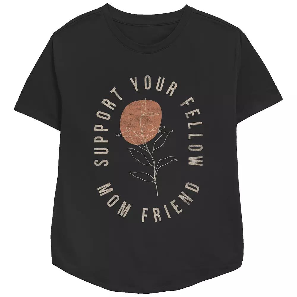 Women's Support Your Fellow Mom Friend Relaxed Fit Graphic Tee,  Product Image