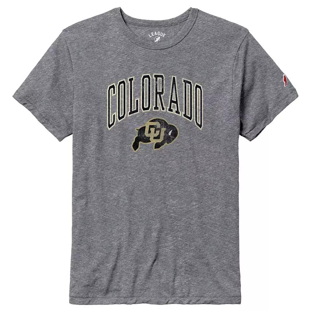 Men's League Collegiate Wear Heather Gray Colorado Buffaloes Tall Arch Victory Falls Tri-Blend T-Shirt,  Product Image