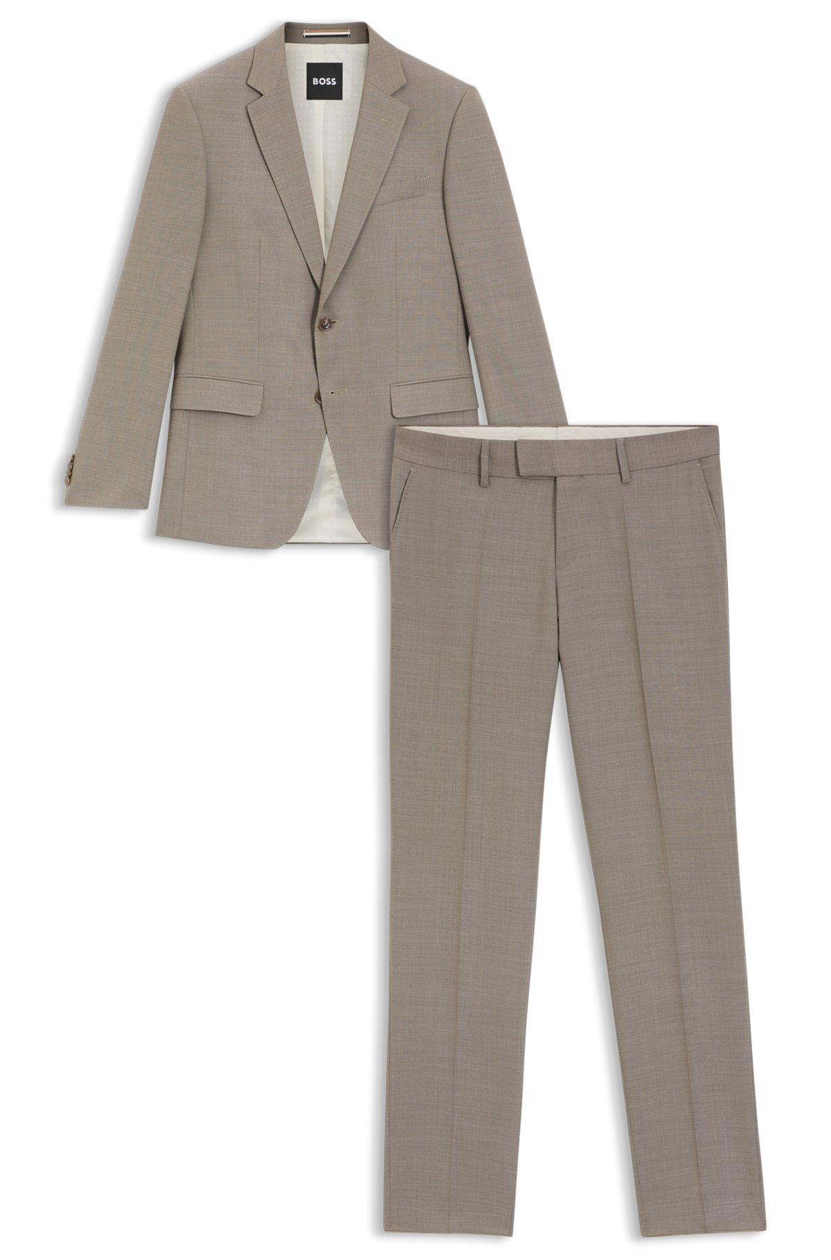 Micro-patterned two-piece slim-fit suit in stretch cloth Product Image