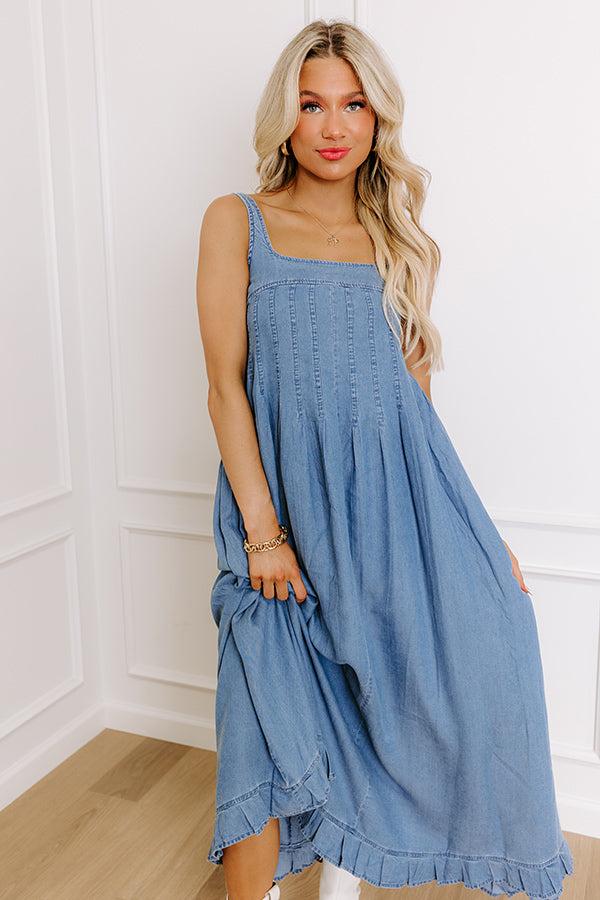 Sunshine On The Mind Chambray Maxi Dress Product Image