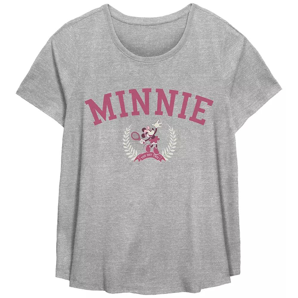 Disney's Minnie Mouse Tennis Player Women's Plus Graphic Tee, Girl's, Size: 5XL, Grey Gray Product Image