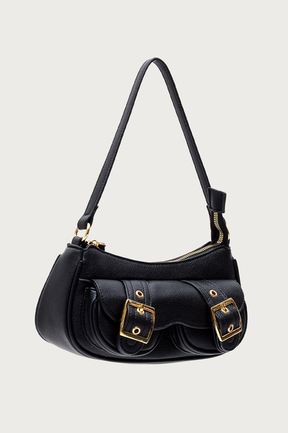 Zinnia Faux Leather Buckle Bag Product Image