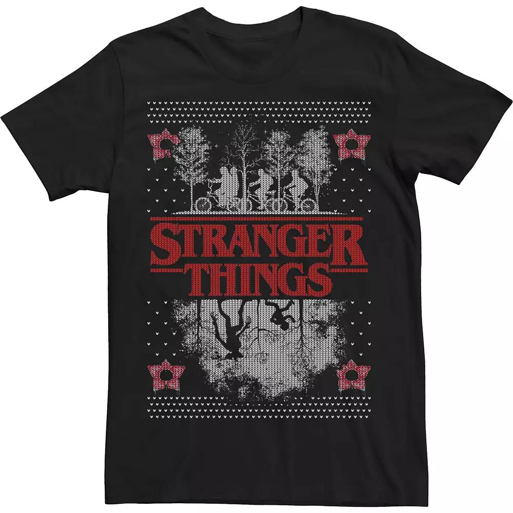 Men's Netflix Stranger Things Ugly Christmas Sweater Style Tee,  Product Image