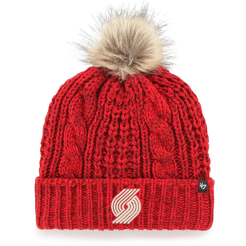 Women's '47 Red Portland Trail Blazers Meeko Cuffed Knit Hat with Pom Product Image