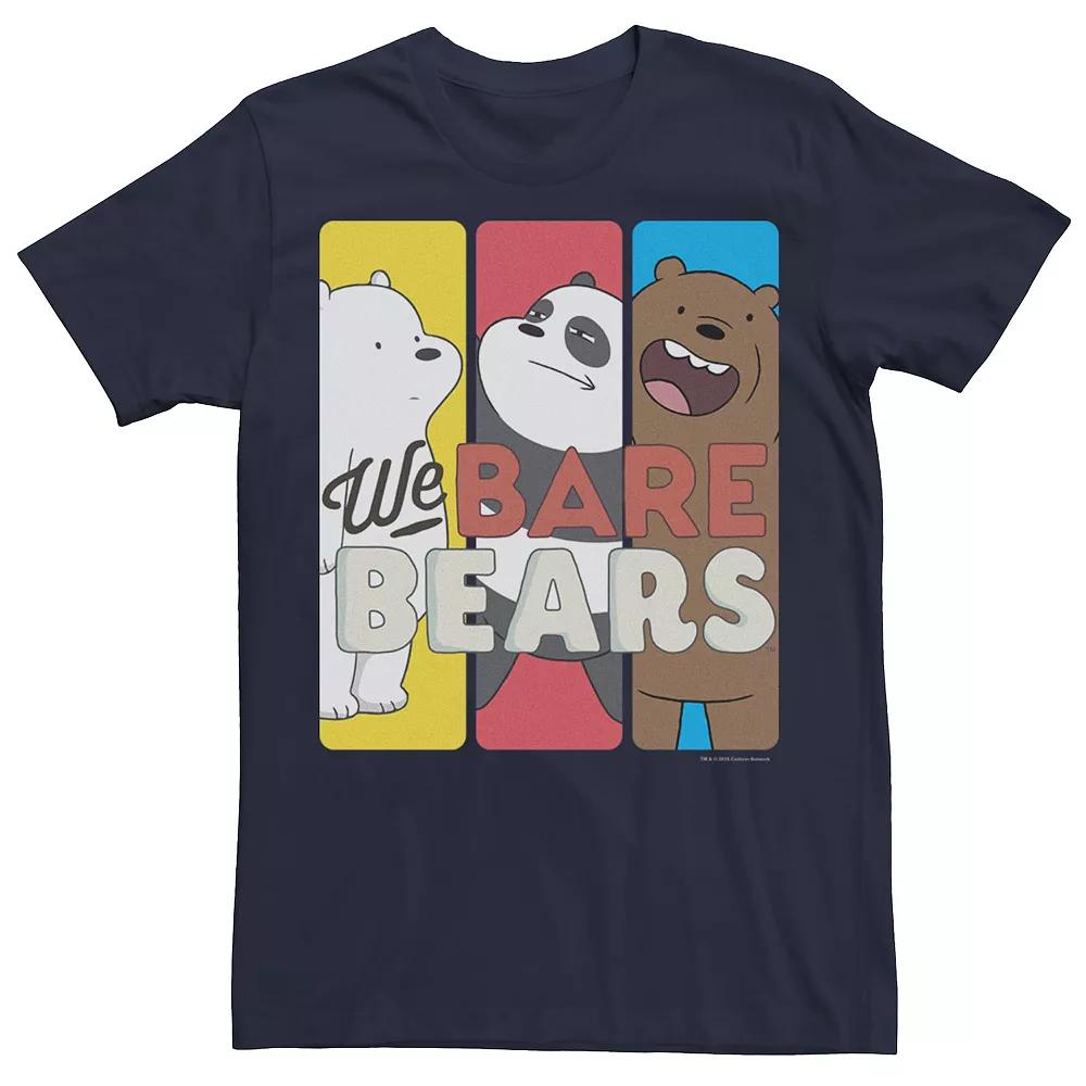 Men's Cartoon Network We Bare Bears Trio Portrait Panels Graphic Tee, Size: Medium, Blue Product Image