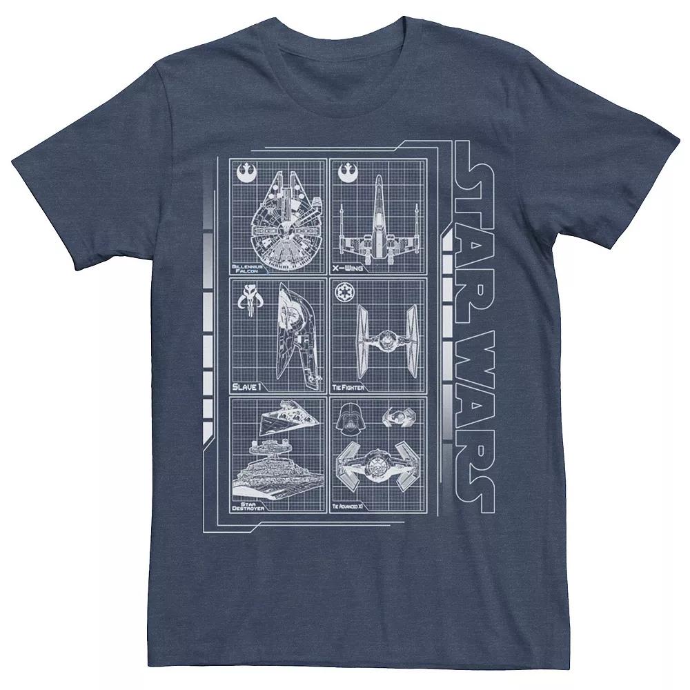 Men's Star Wars Battle Ships Schematic Tee,  Product Image