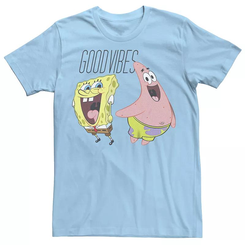 Men's SpongeBob SquarePants Good Vibes Graphic Tee, Size: Large, Light Blue Product Image