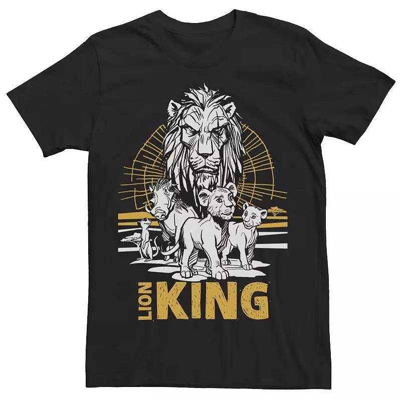 Disney's The Lion King Men's Live Action Group Shot Sketch Poster Tee, Size: XXL, Black Product Image