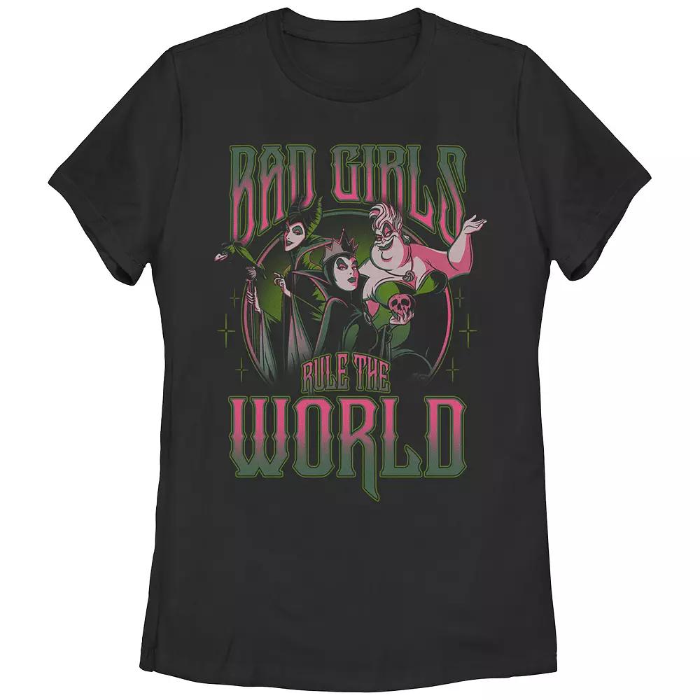 Disney Villains Bad Girls Rule The World Juniors' Graphic Tee, Girl's,  Product Image