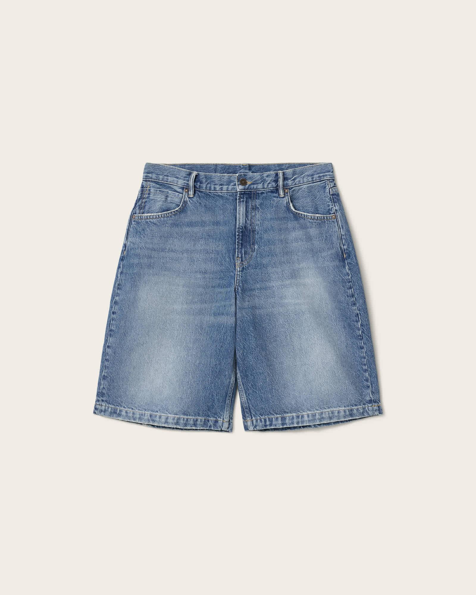 Jackson Relaxed Fit Denim Shorts Mid Indigo | ALLSAINTS US Product Image