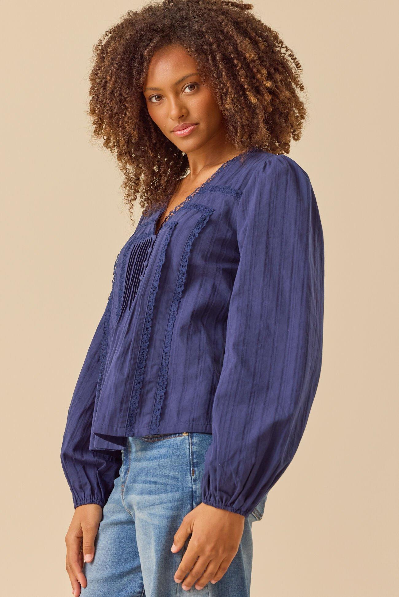 Kate Pleated Button Front Top Product Image