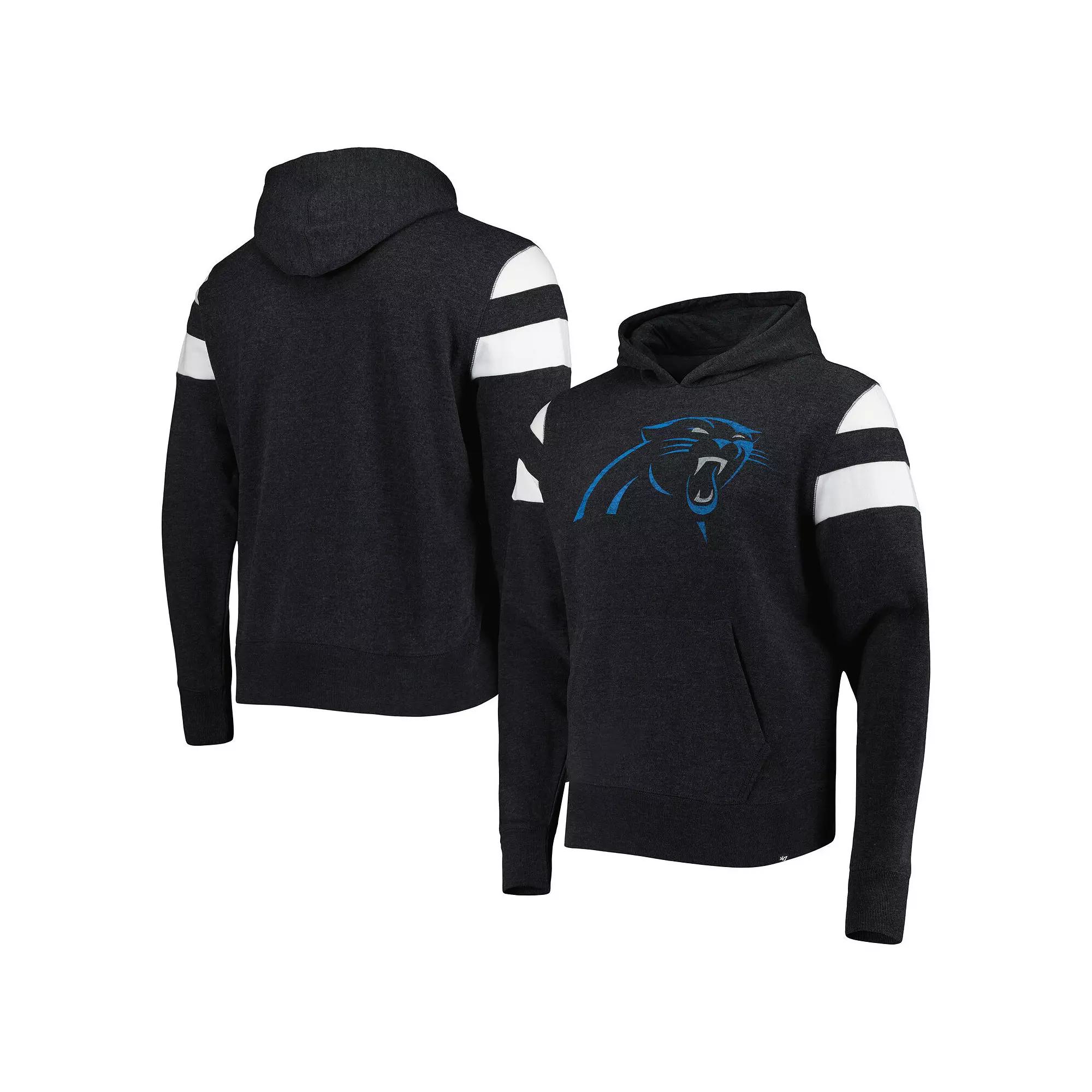 Men's '47 Heathered Black Carolina Panthers Premier Nico Pullover Hoodie,  Product Image