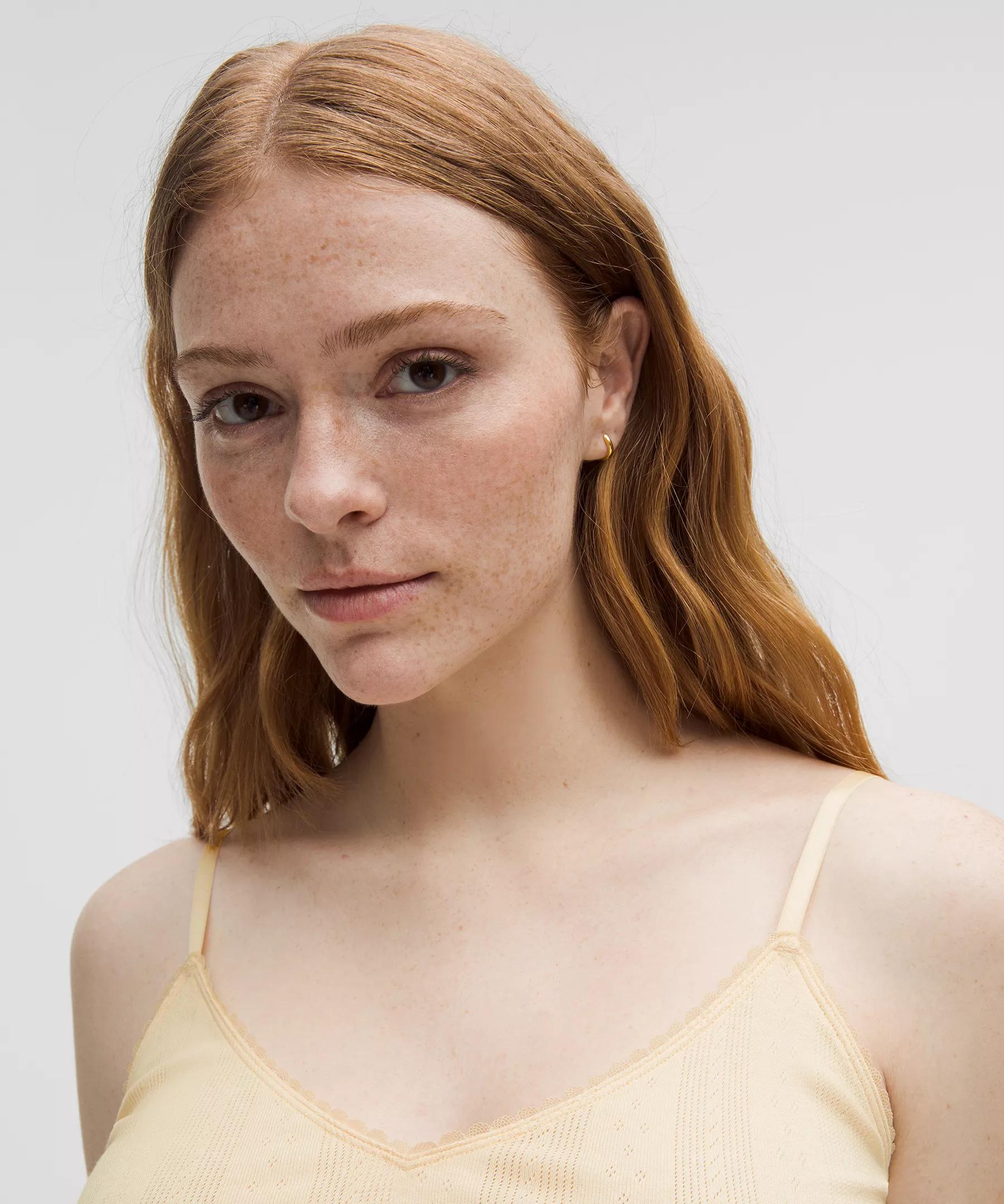 Cotton Pointelle Cropped Cami Tank Top Product Image