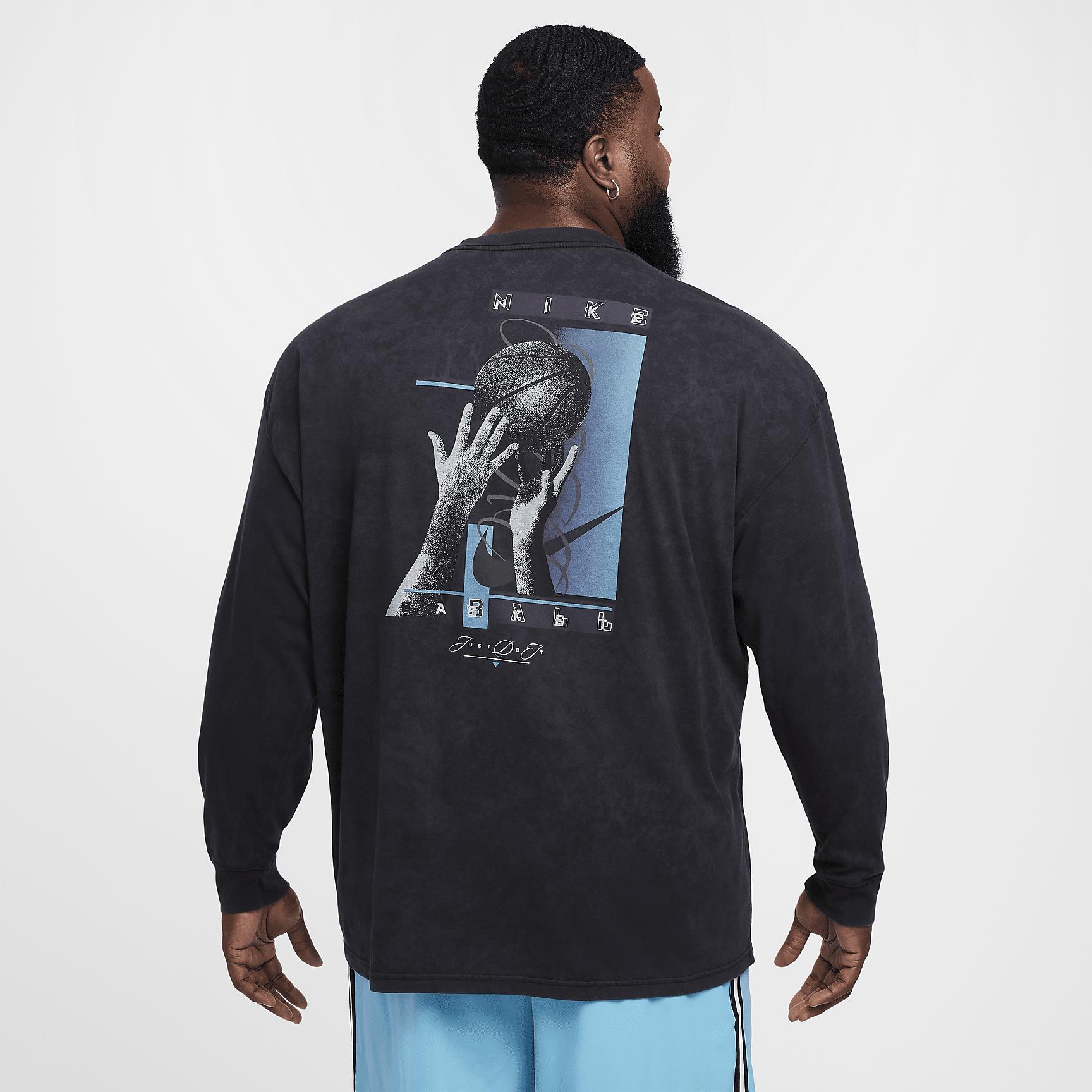 Nike Mens Max90 Long-Sleeve Basketball T-Shirt | HF6195-010 Product Image