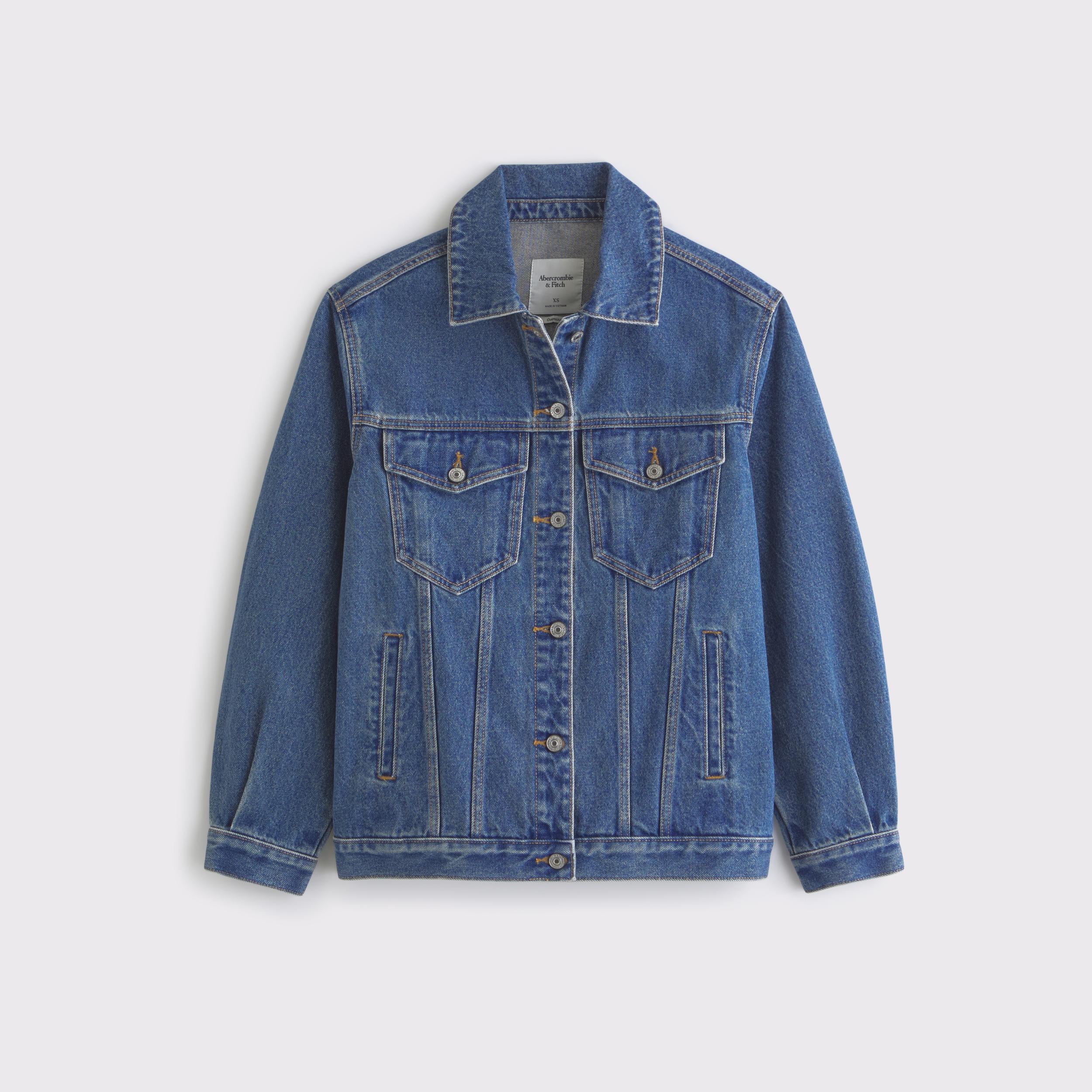 Oversized Denim Trucker Jacket Product Image