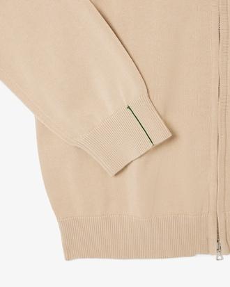 Zipped High Neck Cotton Sweater Product Image