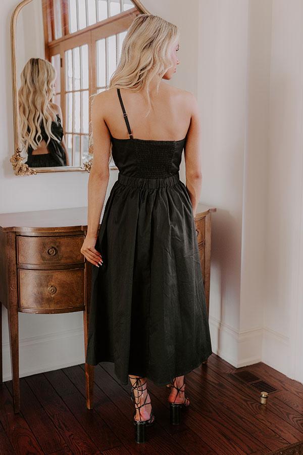 Social Hour Cut Out Midi Dress in Black Product Image