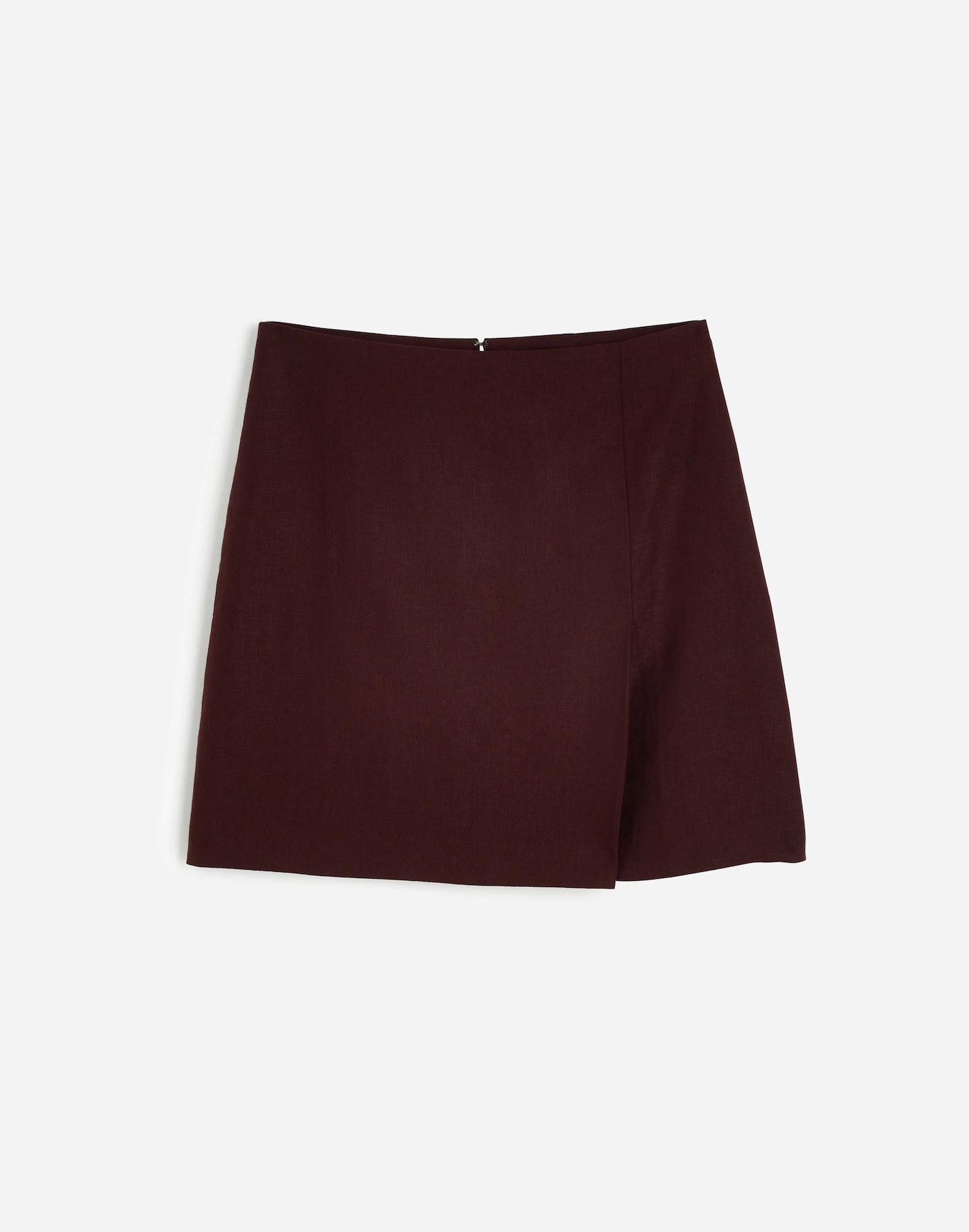 Pleated Linen Mini Skirt Product Image