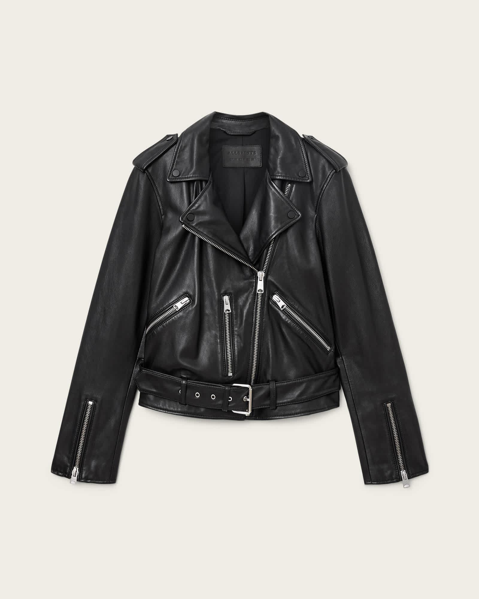 Balfern Leather Biker Jacket Black | ALLSAINTS US Product Image