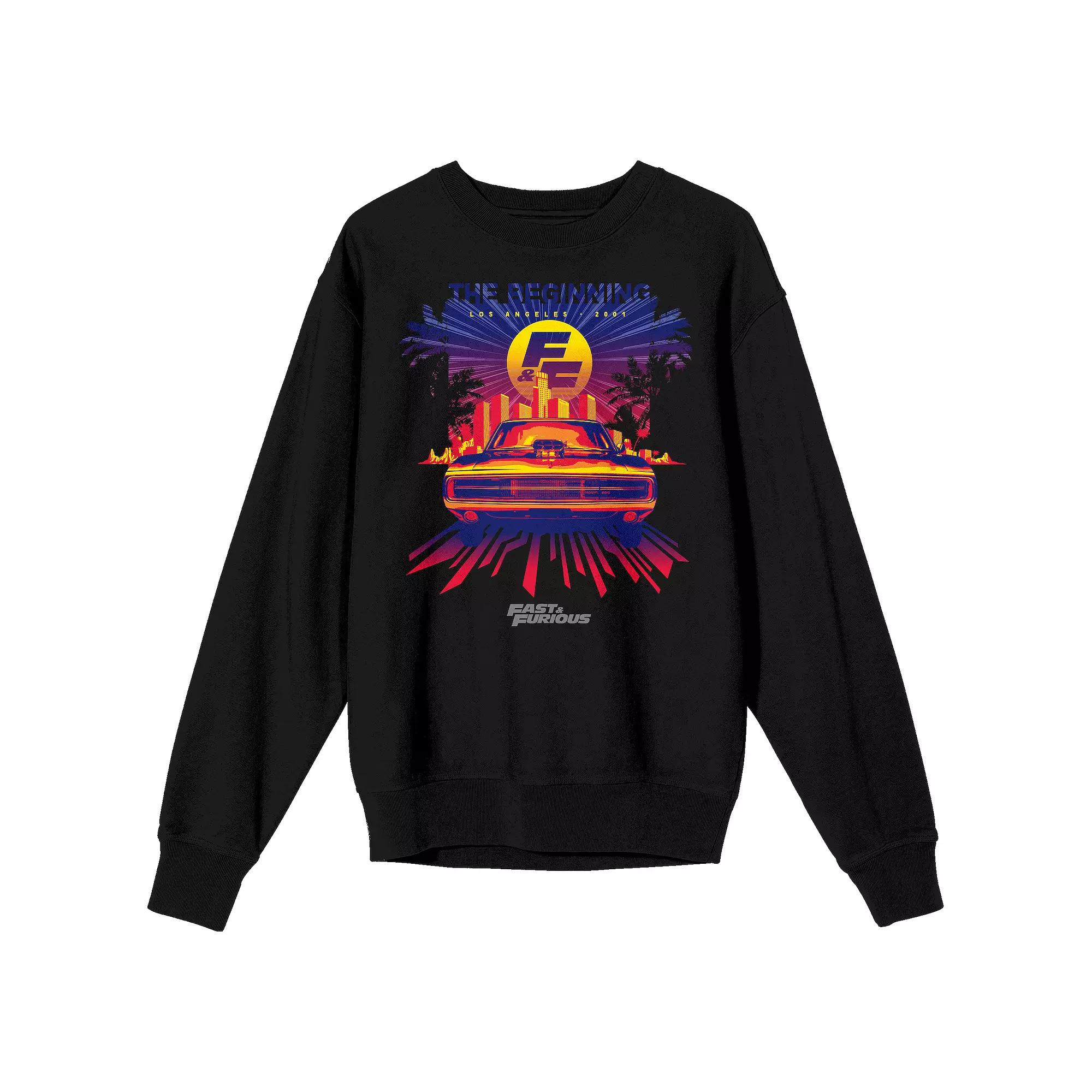 Men's Fast & Furious Los Angeles 2001 Sweatshirt, Size: Small, Black Product Image