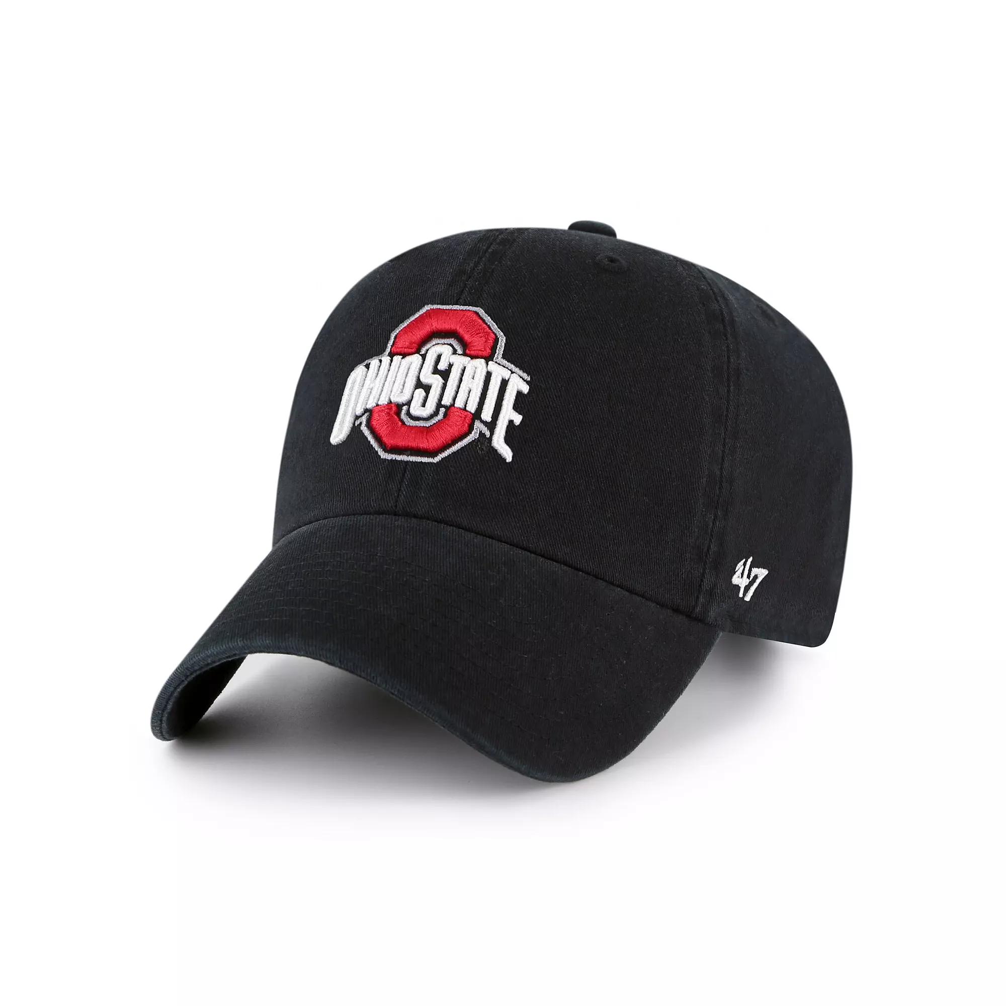 Men's '47 Black Ohio State Buckeyes Wordmark Clean Up Adjustable Hat Product Image