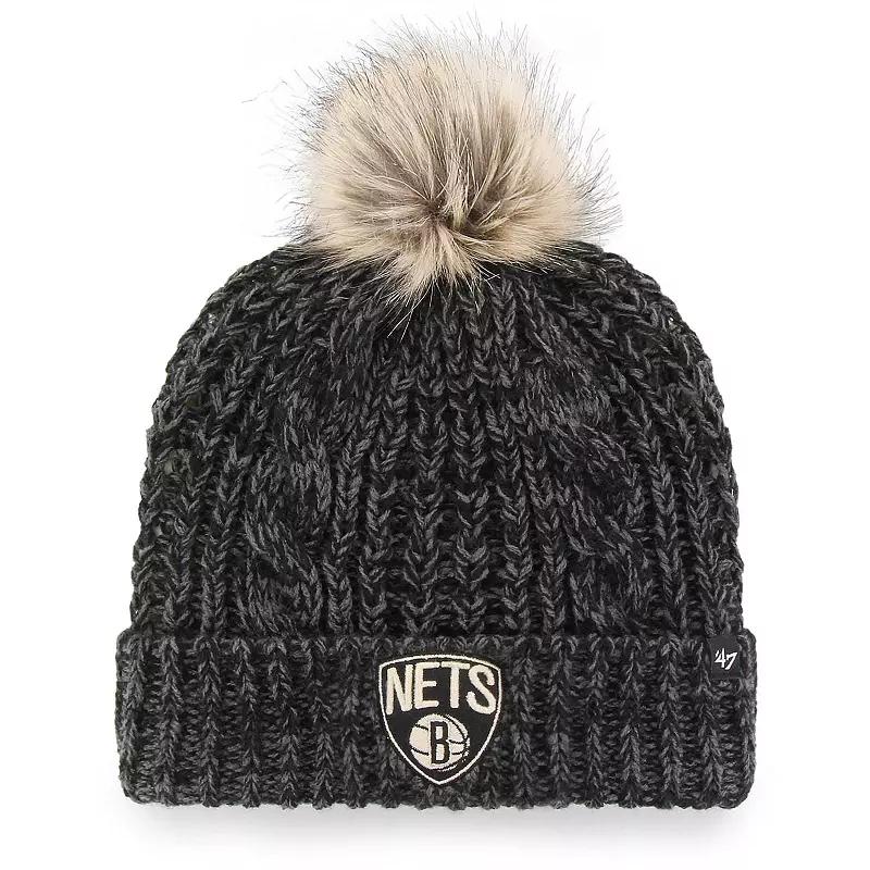 Womens 47 Brooklyn Nets Meeko Cuffed Knit Hat with Pom Product Image