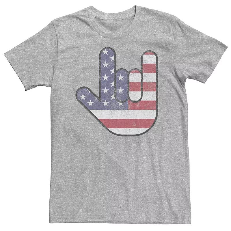 Big & Tall Rock On Hand USA Flag Tee, Men's,  Product Image