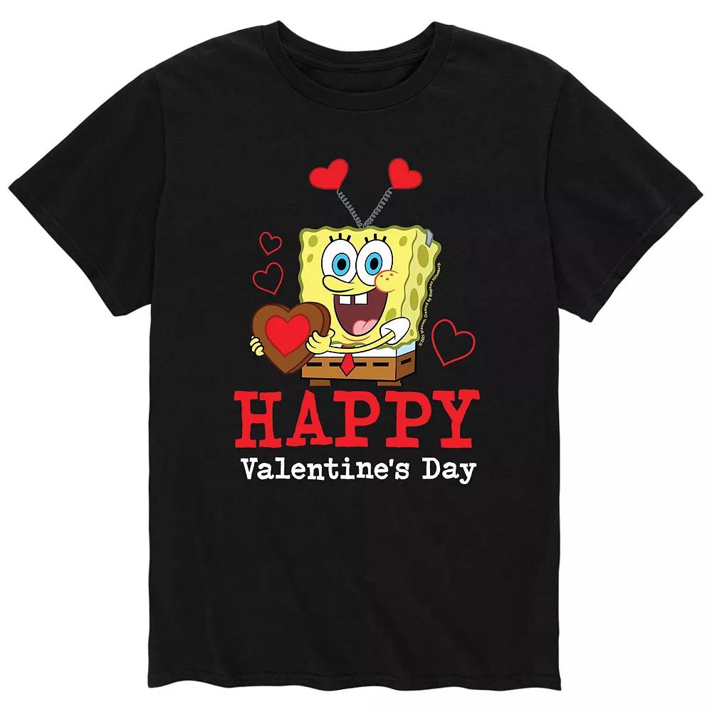 Men's SpongeBob Happy Valentine's Day Tee, Size: XL, Black Product Image