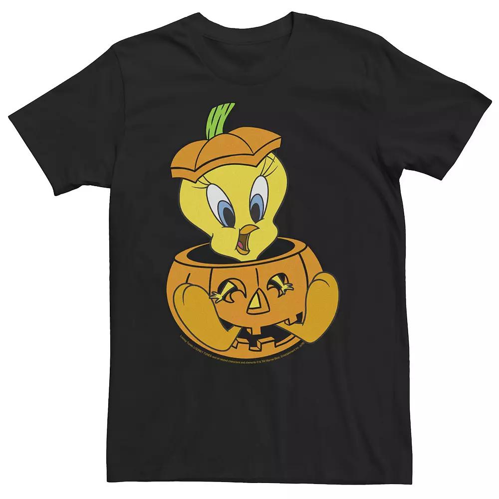 Big & Tall Looney Tunes Halloween Tweety Bird Pumpkin Tee, Men's,  Product Image
