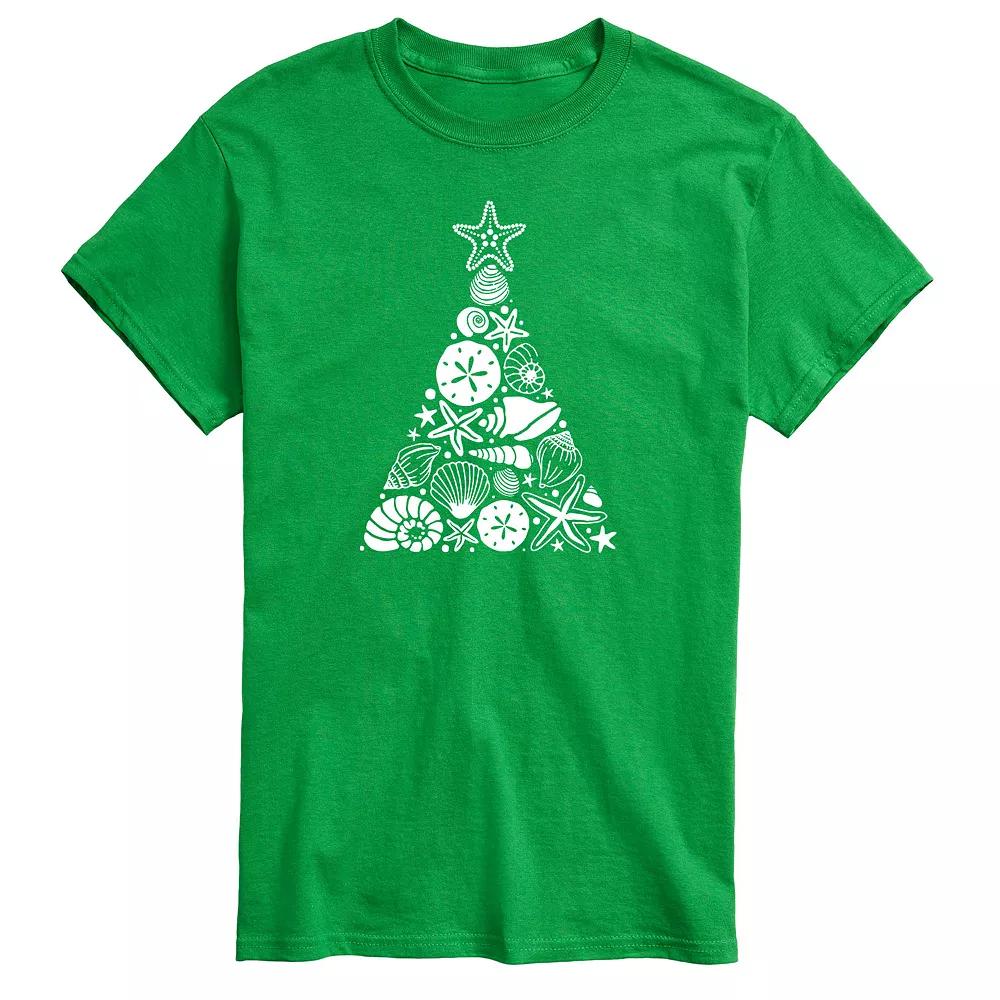 Big & Tall Sea Shell Christmas Tree Graphic Tee, Men's,  Product Image