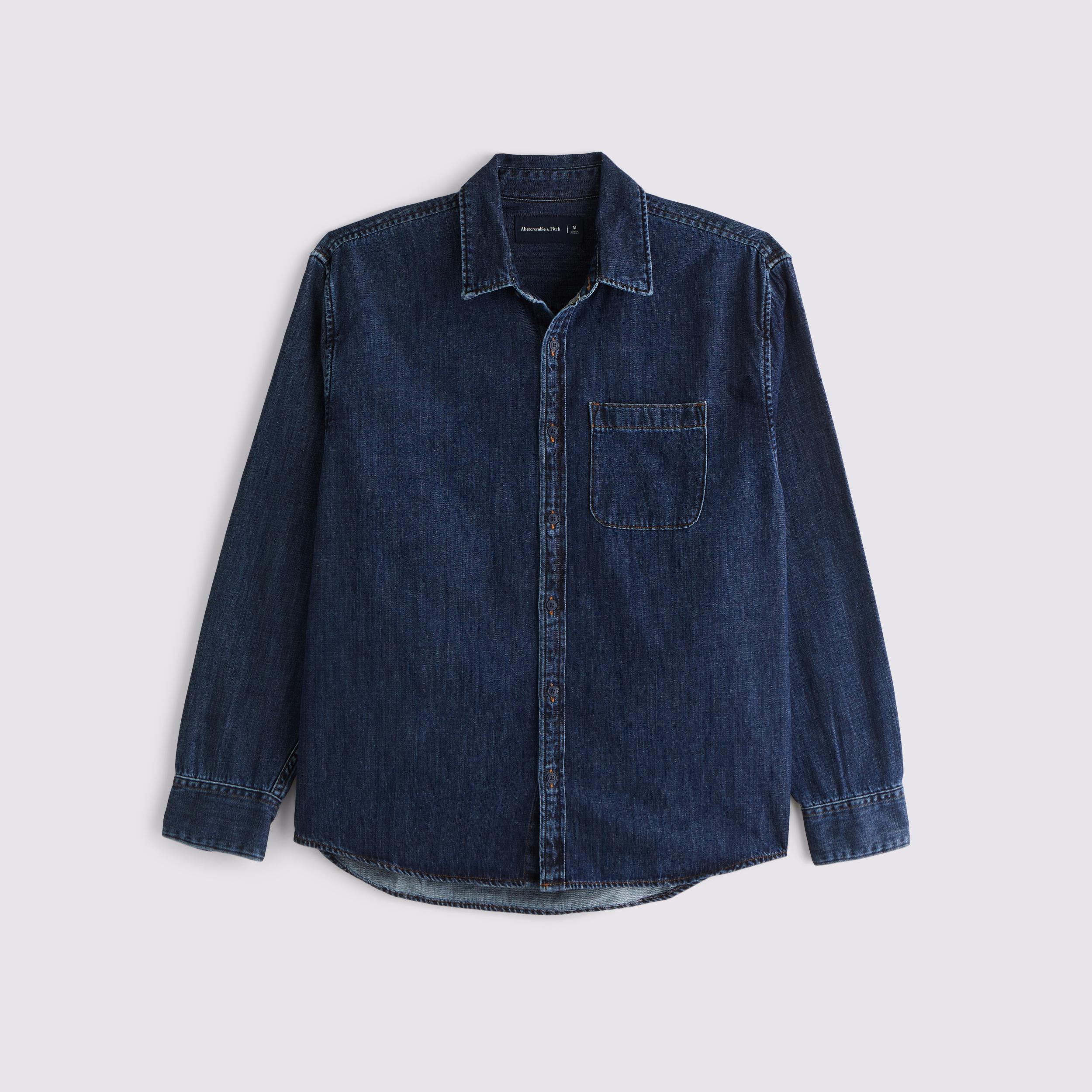 Denim Button-Up Shirt Product Image