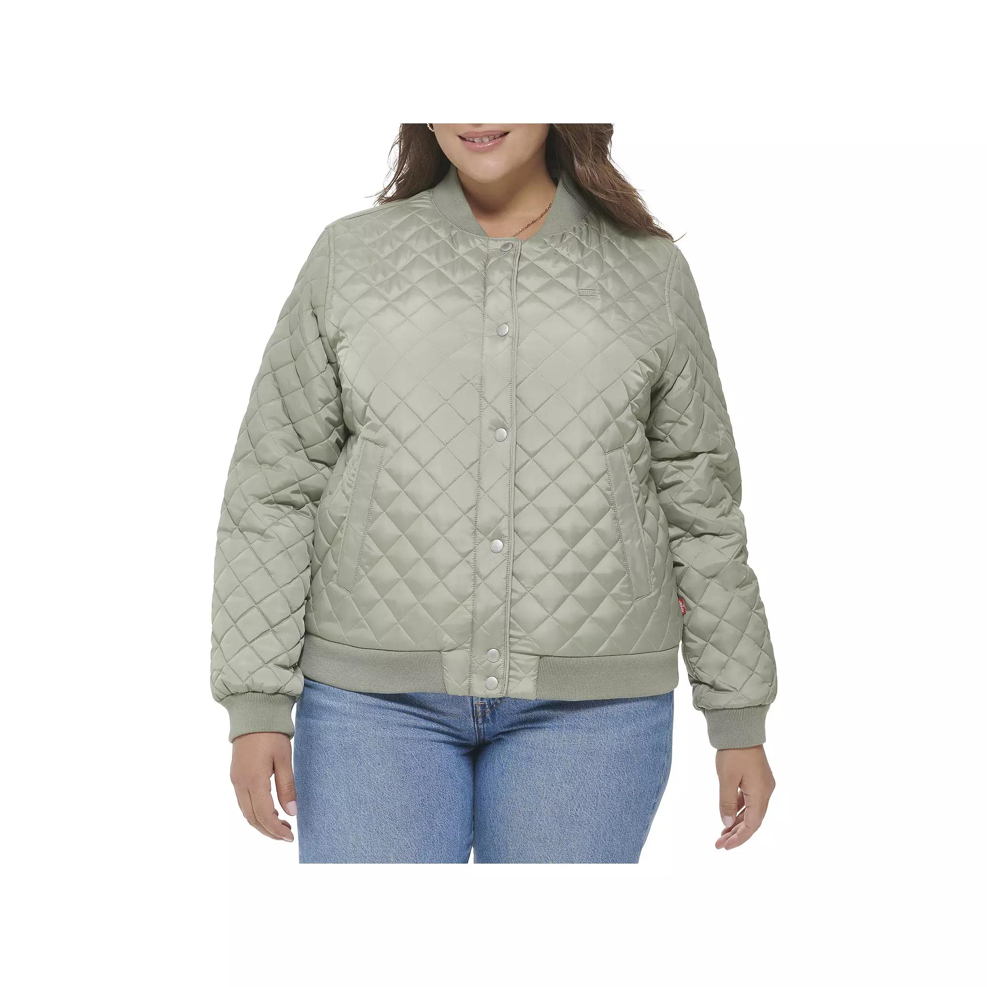 Plus Size Levis Quilted Sherpa Diamond Bomber Jacket, Womens Product Image