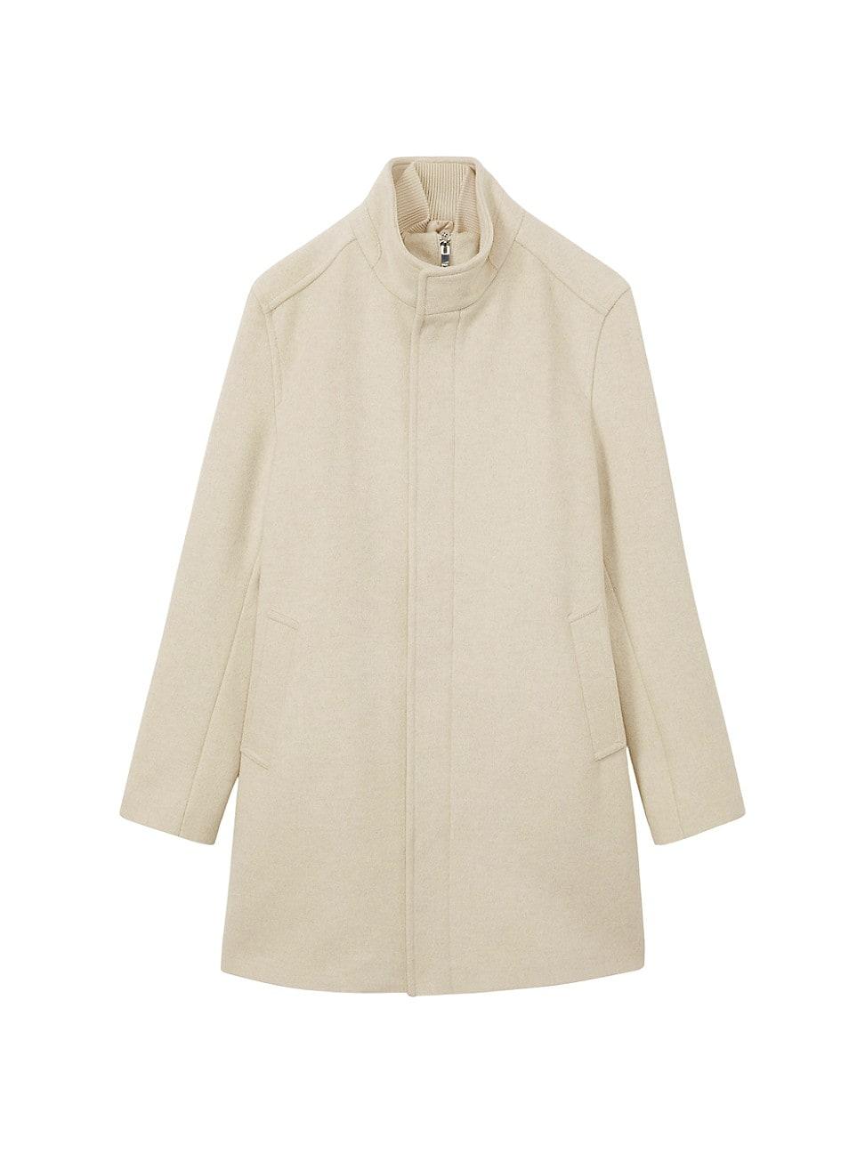 Mens Bhule Wool-Blend Stand-Collar Coat Product Image