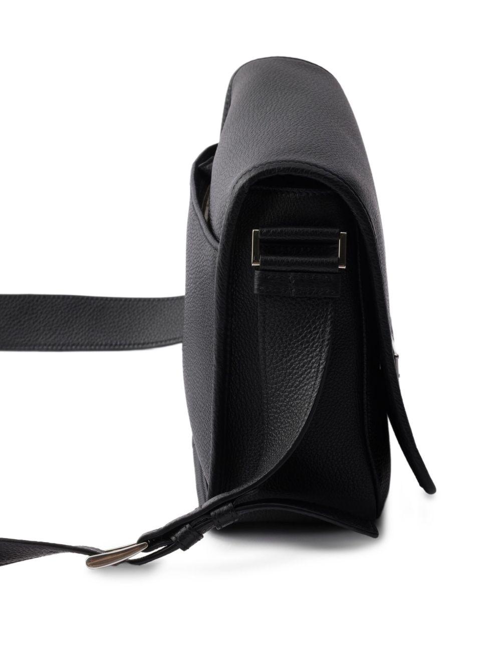 textured leather messenger bag Product Image
