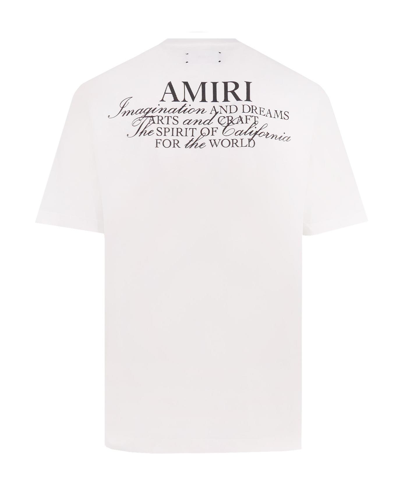AMIRI Black Crewneck T-shirt With Logo Lettering On Front And Rear Product Image