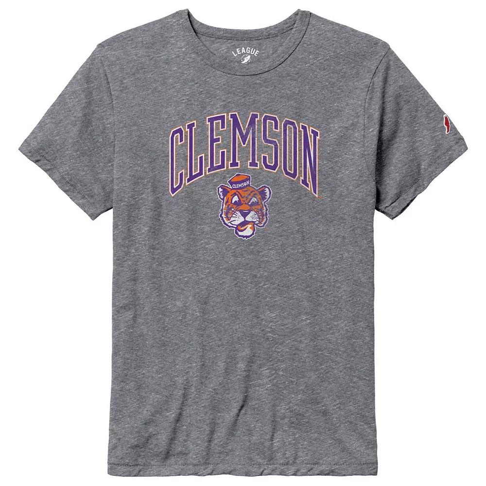 Men's League Collegiate Wear Heather Gray Clemson Tigers Tall Arch Victory Falls Tri-Blend T-Shirt, Size: 2XL, Grey Product Image