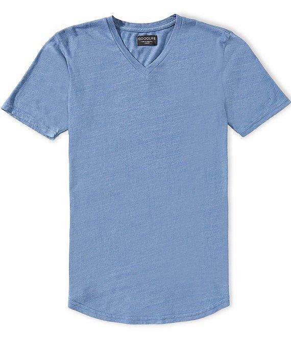 Goodlife Slim-Fit Triblend Scallop Short Sleeve V-Neck T-Shirt Product Image