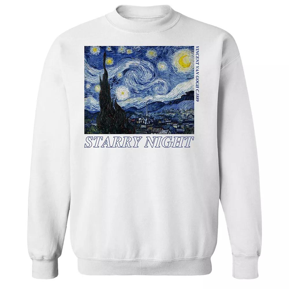 Junior's Starry Night Graphic Fleece Sweatshirt, Women's, Size: Medium, White Product Image