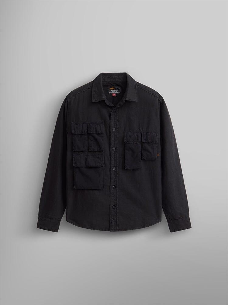 LONG SLEEVE MULTI POCKET SHIRT (BLACK) Male Product Image