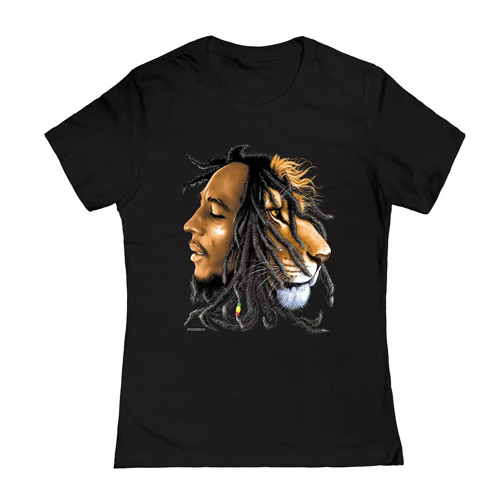 Juniors' Bob Marley Profile Graphic Tee, Girl's, Size: Small, Black Product Image