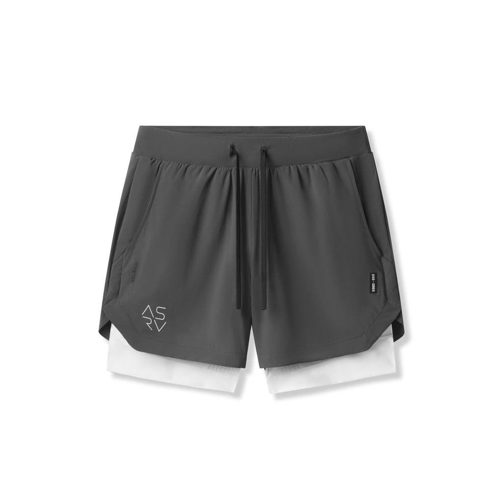 0865. Tetra-Lite® 5" Liner Short - Space Grey "Cyber"/White Male Product Image