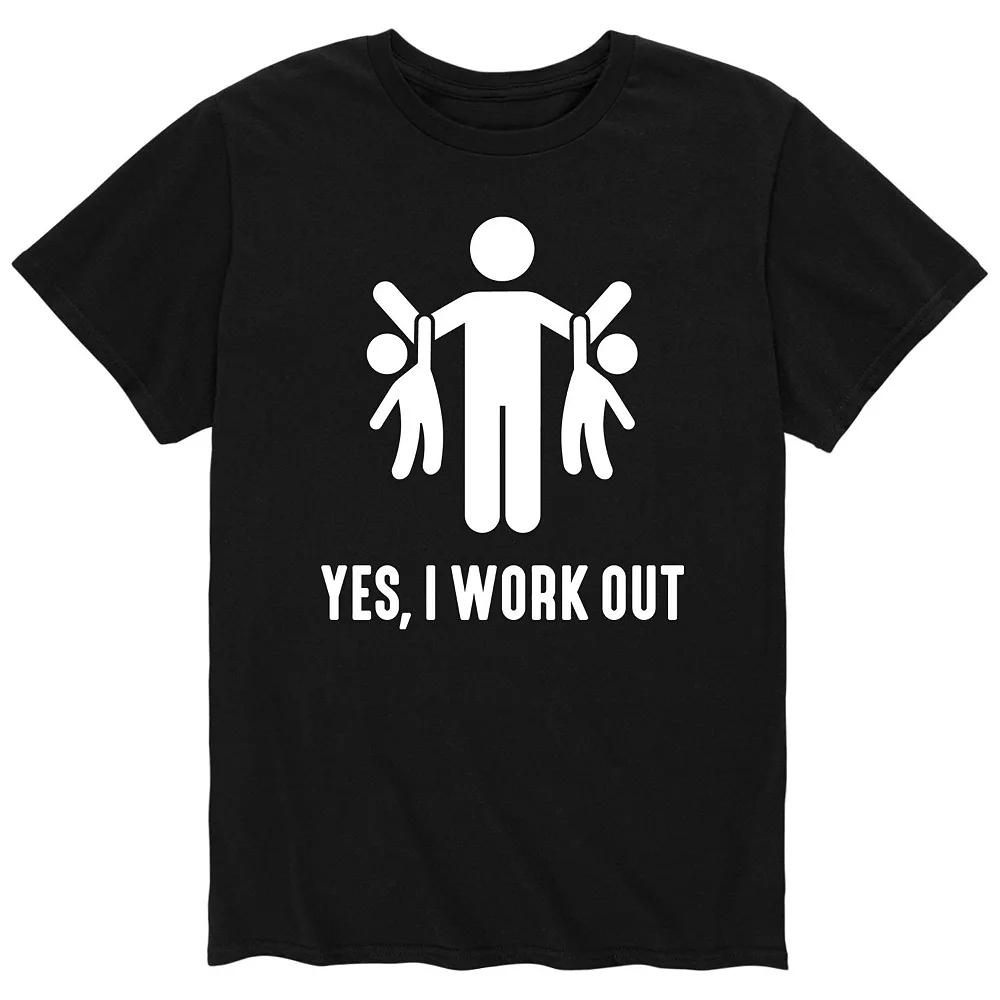 Men's Yes I Work Out Tee, Size: XXL, Black Product Image