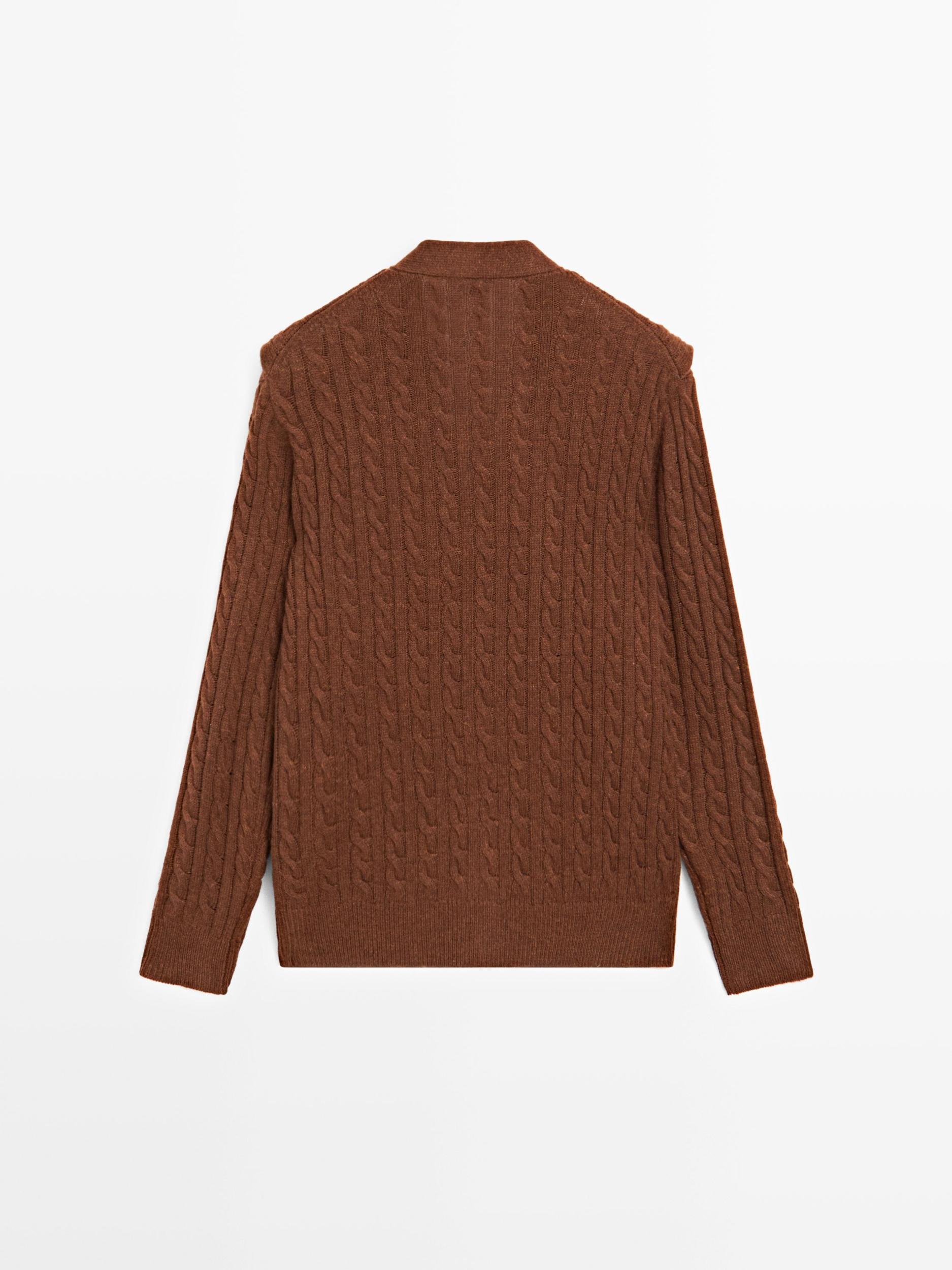 Wool blend cardigan with scarf detail Product Image