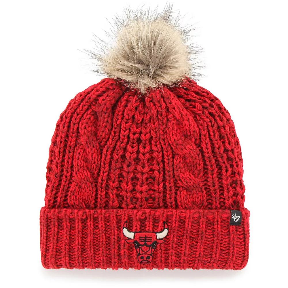 Women's '47 Red Chicago Bulls Meeko Cuffed Knit Hat with Pom Product Image