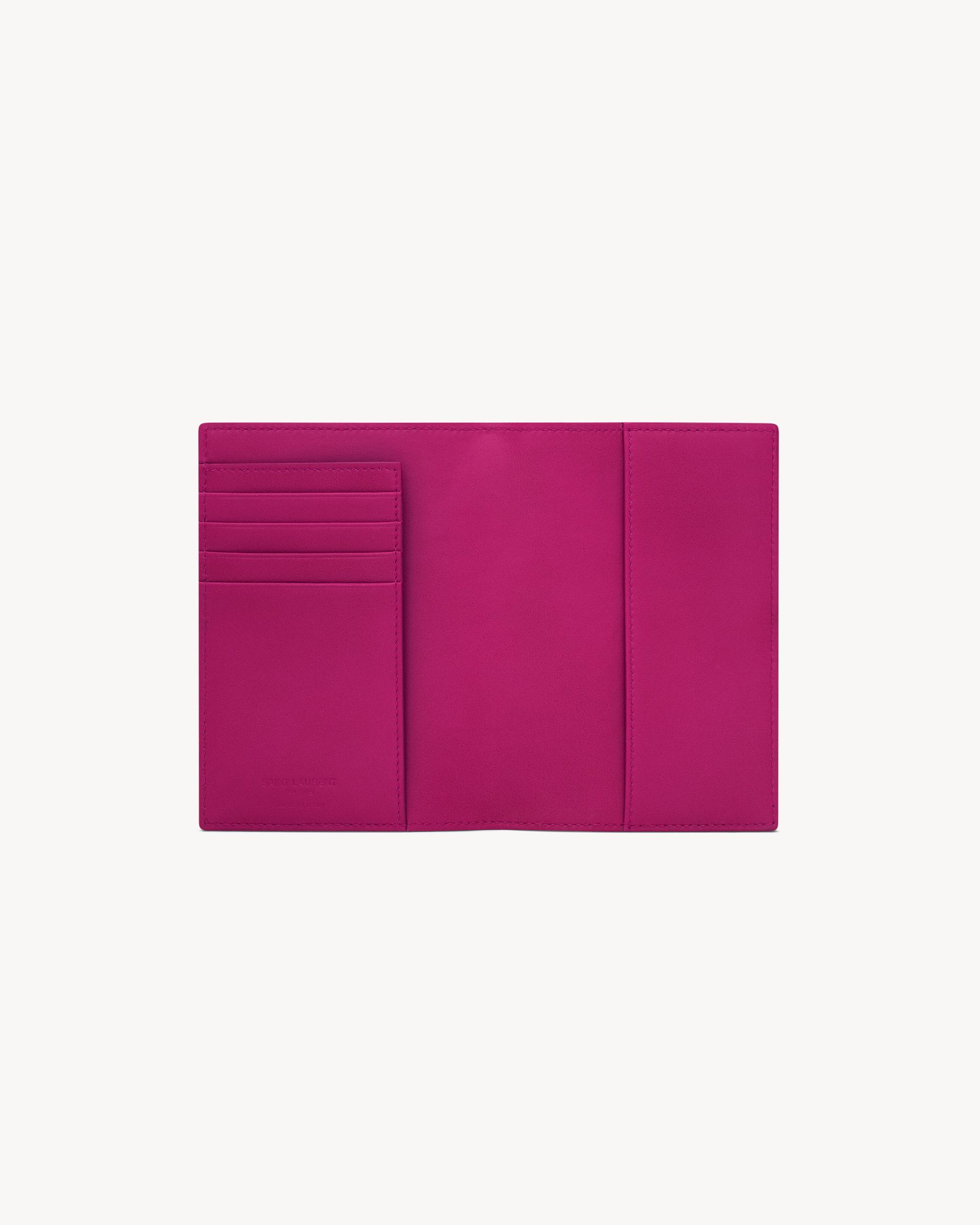 SAINT LAURENT PARIS PASSPORT CASE IN shiny leather Product Image